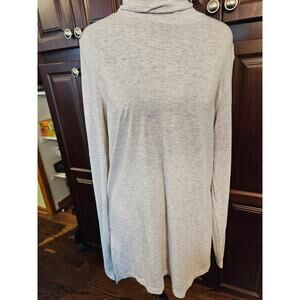 Vina Gray Tunic  Long Sleeve Woman Sz Large Long Sleeve Pullover